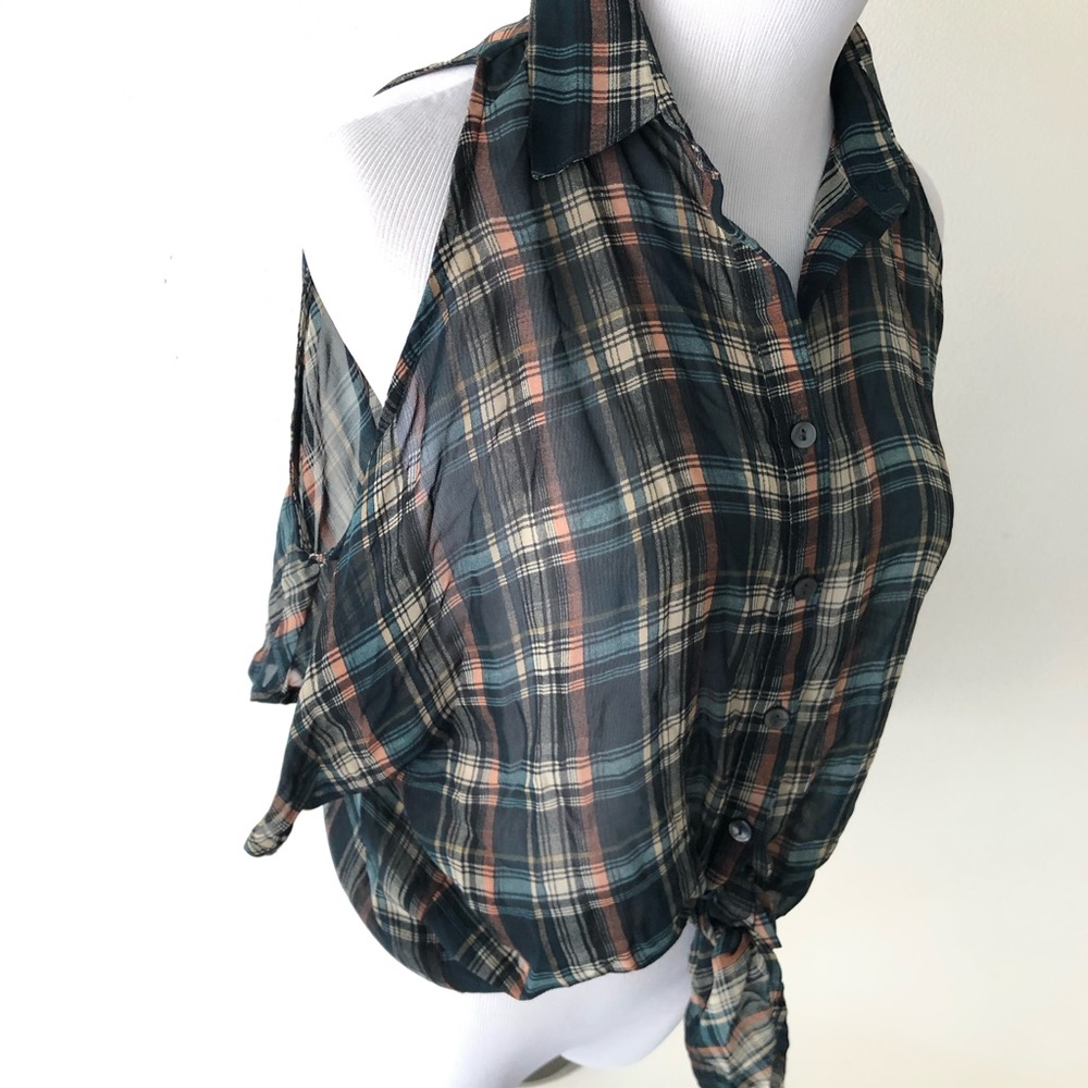 Sheer Plaid Blouse